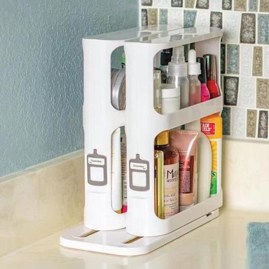 Pull-and-Rotate Spice Rack Organizer, Two 2-Tiered Shelves, Modular ...