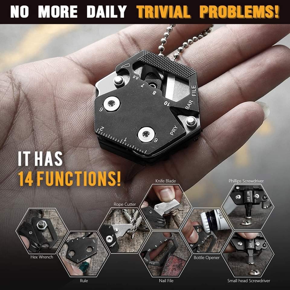 14 in 1 Multifunctional EDC Keychain – Balabella